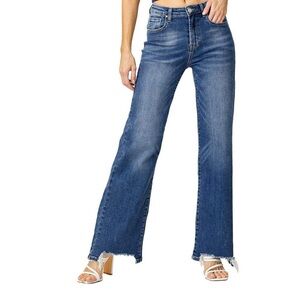 Risen High Rise Wide Leg Jeans
